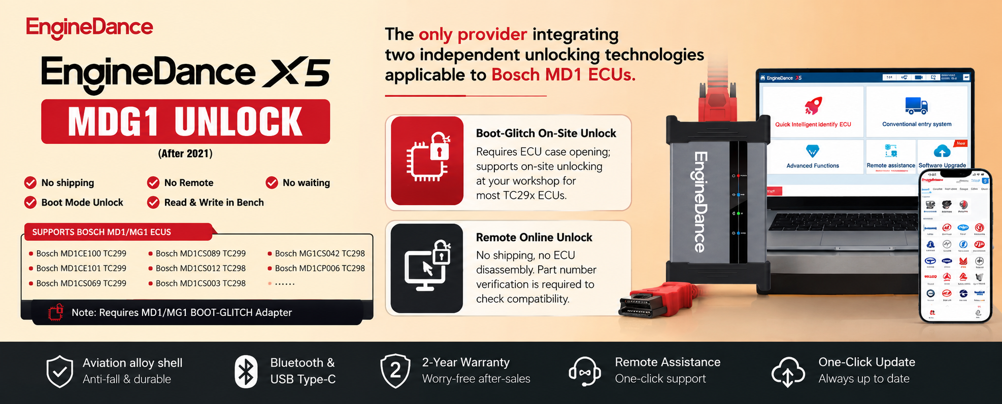 EngineDance X5 – 2-in-1 ECU Programming & Truck Diagnostics Tool